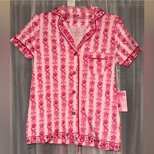 2 Pink Palm Puff Pajama Tops!!